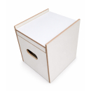 Toilettenhocker weiß mit Toilette Porta Potti 165 - Polster blau Stauraum Hocker