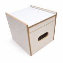 Toilettenhocker weiß mit Toilette Porta Potti 165 - Polster blau Stauraum Hocker