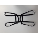 Toilettenhocker weiß mit Toilette Porta Potti 145 / 345  - Polster blau Stauraum Hocker