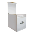 Toilettenhocker weiß mit Porta Potti 145 - inkl. Polster schwarz