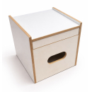 Toilettenhocker weiß mit Toilette Porta Potti 145 - Polster schwarz Stauraum Hocker