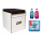 Toilettenhocker weiß mit Porta Potti 145 - inkl. Polster schwarz - Set mit Toilette und Zubehör