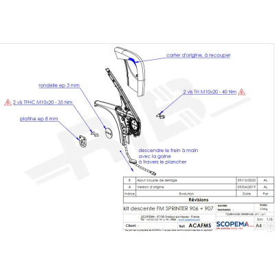 Scopema Handbremsadapter für Drehkonsole Fahrerseite für Mercedes SPRINTER M907 (seit 2019) - ACAFMS