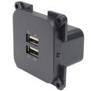C-Line Doppel-USB Dose viereckig 1A+2.1A - anthrazit (3036)