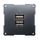 USB-Doppelsteckdose viereckig 1A+2.1A - C-line - Anthrazit