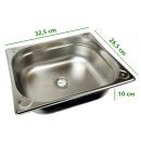 Spüle aus Edelstahl 32,5x26,5x10 cm ohne Abfluss