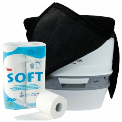 Toilettenset Thetford Porta Potti 165 mit Stoffhocker ohne Sanit&auml;rfl&uuml;ssigkeit mit Toilettenpapier
