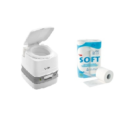Toilettenset Thetford Porta Potti 345 ohne Stoffhocker ohne Sanitärflüssigkeit mit Toilettenpapier