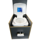 Toiletten Hocker grau incl. Polster blau und Toilette Porta Potti 365