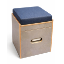 Toilettenhocker grau mit Porta Potti 365 - inkl. Polster...