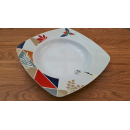 Farbenfrohes Geschirrset CLEVER VANS 12-tlg - eckig - mit Stapelbox