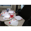 Farbenfrohes Geschirrset CLEVER VANS 12-tlg - eckig - mit Stapelbox