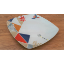 Farbenfrohes Geschirrset CLEVER VANS 12-tlg - eckig - mit Stapelbox