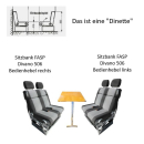 Sitzbank FASP Divano 506 Bedienhebel rechts mit Isofix und Montageadapter