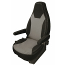 Sitzbezug für Fiat Ducato Einzelsitze mit Klettverschluss und integrierten Kopfstütze grau/schwarz