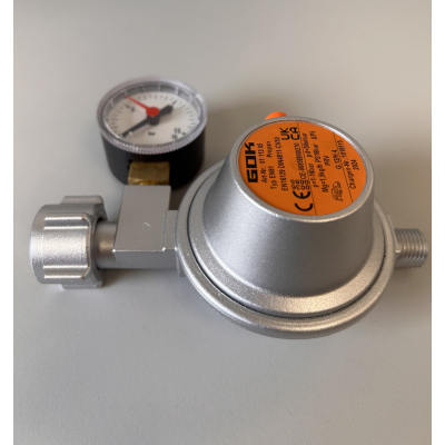GOK Marine Niederdruckregler Typ EN61 50 mbar 0,8 kg/h Manometer Abgang