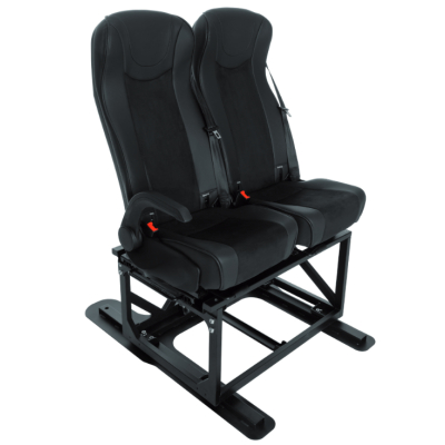 Sitzbank mit Längsverstellung, Armlehne - 2 komfortable Einzelsitze für Fiat Ducato inkl. Montageadapter (Sitzhöhe - 57,90 cm)