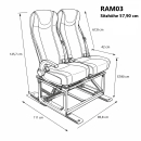 Sitzbank RAM03 für Mercedes Sprinter - Sitzhöhe 57,90 cm - 2 komfortable Einzelsitze mit Längsverstellung, Armlehne, Montageadapter