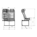 Sitzbank RAM03 für VW Crafter - Sitzhöhe 57,90 cm - 2 komfortable Einzelsitze mit Längsverstellung, Armlehne, Montageadapter