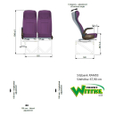 Sitzbank RAM03 mit Längsverstellung Armlehne - 2 komfortable Einzelsitze mit und Montageadapter (Sitzhöhe 67,90 cm)