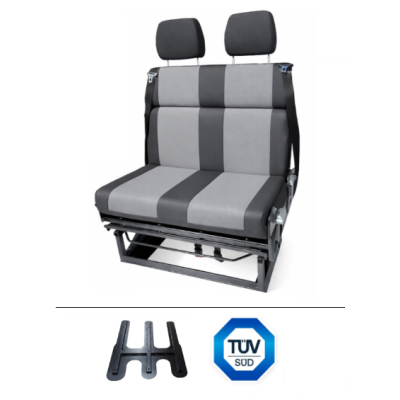 Sitzbank Schlafsitzbank FASP Divano 506 Bedienhebel links - grau/schwarz - mit Isofix und Montageadapter