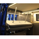 3-er SVB Schlafsitzbank EVO 3  für die VW T 5 / T 6 Fahrzeuge mit Fahrzeugboden-Anbindung (Starr- oder Klick-System) und Montageset