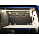 3-er SVB Schlafsitzbank EVO 3  für die VW T 5 / T 6 Fahrzeuge mit Fahrzeugboden-Anbindung (Starr- oder Klick-System) und Montageset