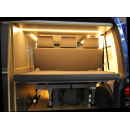 3-er SVB Schlafsitzbank EVO 3  für die VW T 5 / T 6 Fahrzeuge mit Fahrzeugboden-Anbindung (Starr- oder Klick-System) und Montageset