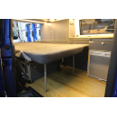 3-er SVB Schlafsitzbank EVO 3  für die VW T 5 / T 6 Fahrzeuge mit Fahrzeugboden-Anbindung (Starr- oder Klick-System) und Montageset