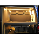 SVB Schlafsitzbank EVO 3  für den VW T 5 / T 6 Breite 120 cm  grau mit Starr-System VW T6/T5