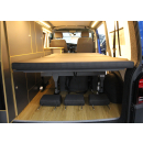 SVB Schlafsitzbank EVO 3  für den VW T 5 / T 6 Breite 120 cm  grau mit Starr-System VW T6/T5