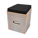 Komplettset Toiletten Hocker grau mit Toilette Porta Potti 365, Polster schwarz Stauraum Hocker und 2 Thetford Aqua Kem 2 Liter