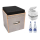 Toilettenhocker grau mit Porta Potti 365 - inkl. Polster schwarz - Set mit Toilette und Aqua Kem