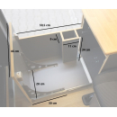 Küchenblock mit Klapptisch VARIO anthrazit / Eiche - universell für alle Camper geeignet