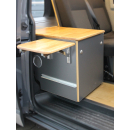 Küchenblock mit Klapptisch VARIO anthrazit / Eiche - universell für alle Camper geeignet