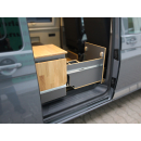 Küchenblock Vario Universell für alle Camper geeignet - Antthrazit/Eiche - mit Klapptisch