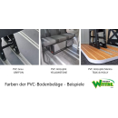 Bodenplatte mit Isolierung und Aluminiumschienen - universell - für viele Fahrzeugmodelle geeignet - mit Kleber  2 Schienen LR/L2 Holzoptik Marina