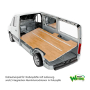 Bodenplatte mit Isolierung und Aluminiumschienen - universell - für viele Fahrzeugmodelle geeignet - mit Kleber  2 Schienen LR/L2 Holzoptik Marina