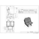 2er-Sitzschlafbank SAF42 für viele Fahrzeugmodelle inkl. Montageset Bodenplatte mit 2 Schienen / LR / PVC Holzoptik Marina-Breite 97 cm-ohne Zubehör