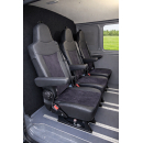 Einzelsitz Taxi universell mit Sockel 290 mm, Drehkonsole, Isofix, Armlehnen - mit Montageset - zum nachträglichen Einbau - für viele Fahrzeugmodelle