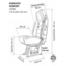 Einzelsitz Komfort mit Sockel 230 mm, Isofix, Armlehnen - mit Montageset - zum nachträglichen Einbau - für viele Fahrzeugmodelle
