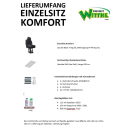 Einzelsitz Komfort mit Sockel 230 mm, Drehkonsole, Isofix und Armlehnen - mit Montageset - zum nachträglichen Einbau - für viele Fahrzeugmodelle