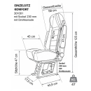 Einzelsitz Komfort mit Sockel 230 mm, Drehkonsole, Isofix und Armlehnen - mit Montageset - zum nachträglichen Einbau - für viele Fahrzeugmodelle