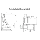 3-er-Schlafsitzbank SAF43  für viele Fahrzeugmodelle geeignet - inkl. Fahrzeugbodenanbindung Breite: 118 cm-Bodenplatte mit Isolierung und integrierten Aluminiumschienen-Expert/Vivaro ab 2019/Jumpy/Proace / L2 / 4 Schienen-PVC Grau ANTHRACITE