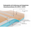 3-er-Schlafsitzbank SAF43  für viele Fahrzeugmodelle geeignet - inkl. Fahrzeugbodenanbindung Breite: 144 cm-Bodenplatte mit Isolierung und integrierten Aluminiumschienen-Ducato/Boxer/Jumper/Movano / L2 / 2 Schienen-PVC Grau ANTHRACITE