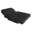 3-er-Schlafsitzbank SAF43  für viele Fahrzeugmodelle geeignet - inkl. Fahrzeugbodenanbindung Breite: 144 cm-Bodenplatte mit Isolierung und integrierten Aluminiumschienen-Expert/Vivaro ab 2019/Jumpy/Proace / L2 / 2 Schienen-PVC Holzoptik Marina TEAK EBONY