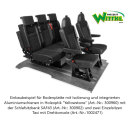 3-er-Schlafsitzbank SAF43  für viele Fahrzeugmodelle geeignet - inkl. Fahrzeugbodenanbindung Breite: 120 cm-Bodenplatte mit Isolierung und integrierten Aluminiumschienen-Expert/Vivaro ab 2019/Jumpy/Proace / L2 / 4 Schienen-PVC Holzoptik Marina TEAK EBONY