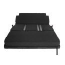 3-er-Schlafsitzbank SAF43  für viele Fahrzeugmodelle geeignet - inkl. Fahrzeugbodenanbindung Breite: 144 cm-Bodenplatte mit Isolierung und integrierten Aluminiumschienen-VW T6/T5 / L1 / 2 Schienen-PVC Holzoptik Marina TEAK EBONY