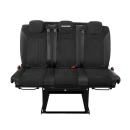 3-er-Schlafsitzbank SAF43  für viele Fahrzeugmodelle geeignet - inkl. Fahrzeugbodenanbindung Breite: 144 cm-Bodenplatte mit Isolierung und integrierten Aluminiumschienen-VW T6/T5 / L1 / 4 Schienen-PVC Grau ANTHRACITE