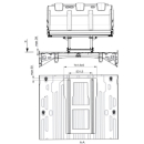3-er-Schlafsitzbank SAF43  für viele Fahrzeugmodelle geeignet - inkl. Fahrzeugbodenanbindung Breite: 126 cm-Montageplatte mit integrierten Aluminiumschienen